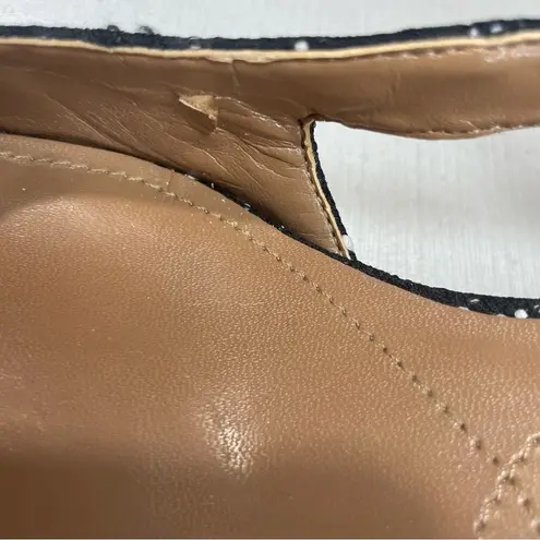 J Renee Samina Womens Sz 8.5 Black & White Plaid Sling Back Pumps