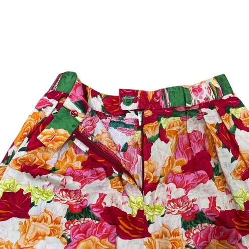 Vintage 80s KENZO Colorful Floral Pleated High