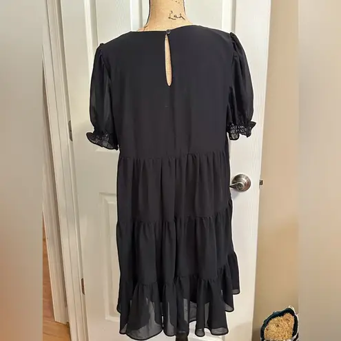 Glam Women’s Dress Solid Ruffle Hem Dress Size L