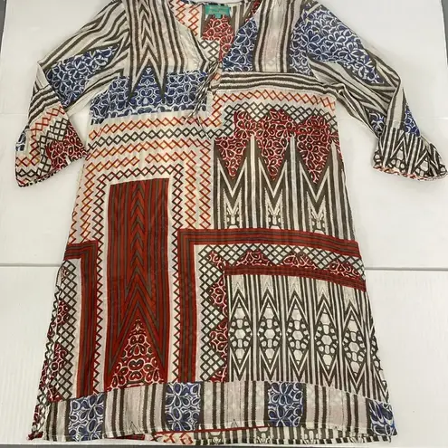 Antica Sartoria by Giacomo Cinque Swim Kaftan Dress Coverup Large Brown