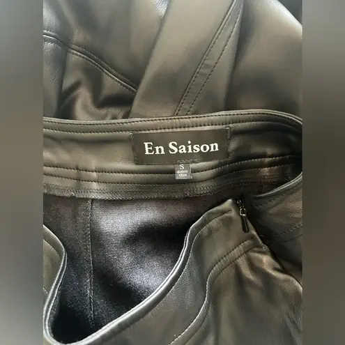 En Saison Dawn Black Asymmetric Faux Leather Skirt Size S