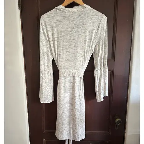 Soma | Soft Heather Gray Bell Sleeve Lace Trim Robe | Size Small Medium