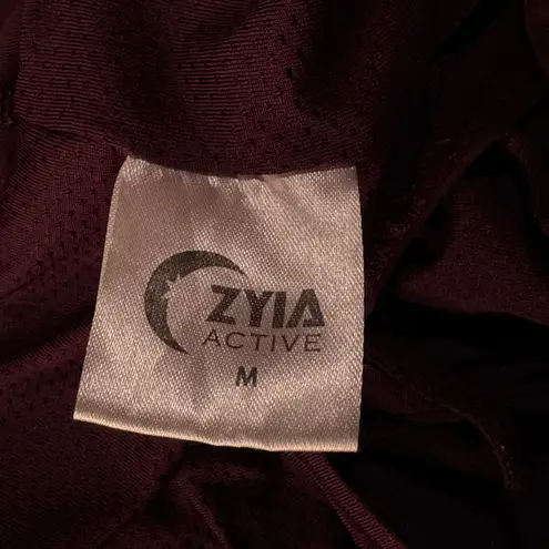 Zyia Active Medium Plum Mesh Energy Shorts Pull-On Zip Pocket Stretch Liner