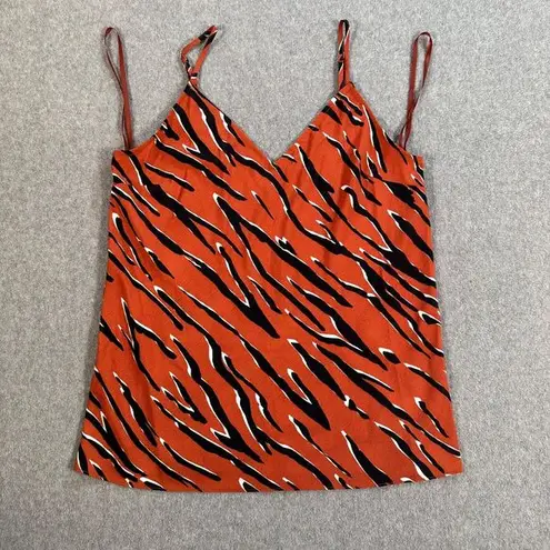 Naked Zebra  Tiger Stripe Cami Top Women's Medium Orange/Black Spaghetti Strap