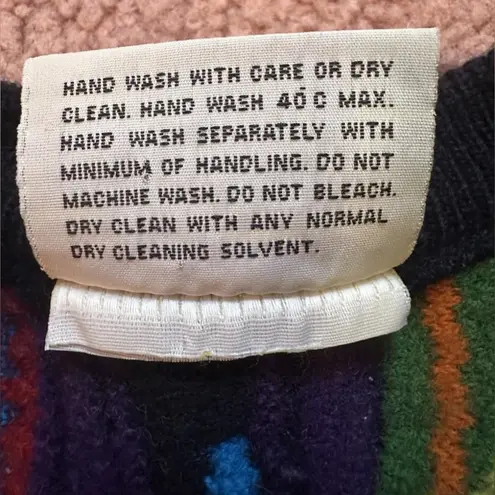 Vintage Aklanda cardigan retro 90s chunky3D knit Large new wool Coggi Style Blue