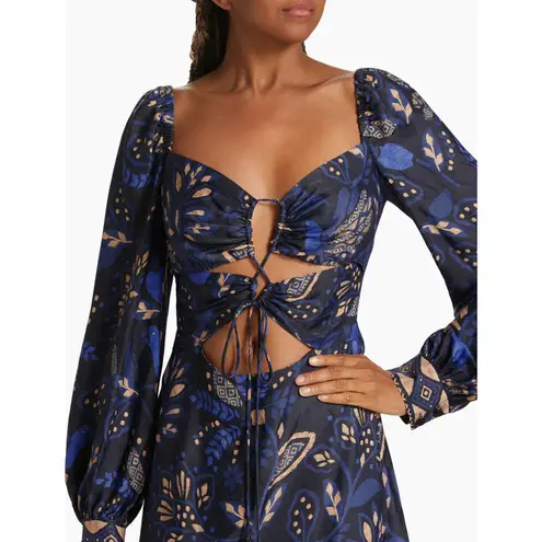 Farm Rio Macaw Forest Cutout Midi-Dress