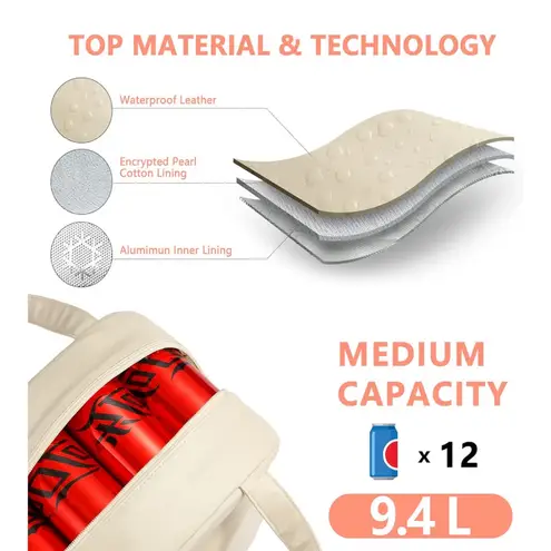 Cream Smiley Face Insulated Lunch Bag Yellow