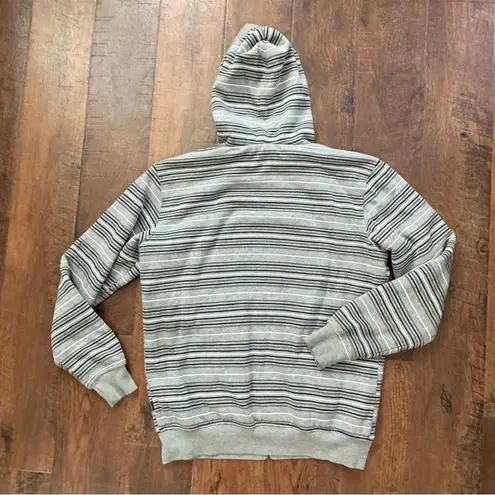 O'Neill O’NEILL grey striped zipper hooded jacket, fleece lined, size M