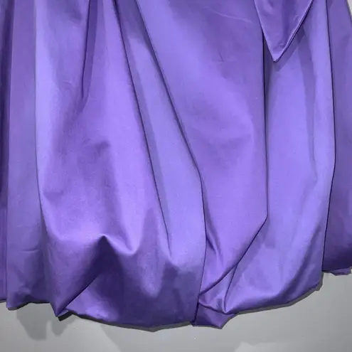 Alfred Angelo Purple Satin Strapless Bubble Hem Homecoming Prom Dress 12 NWT