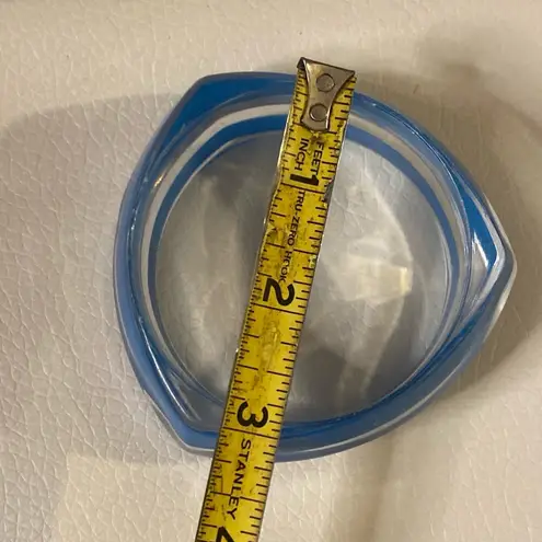 Vintage Blue Clear 80s Retro Chucky Plastic 1.5 inches Bracelet