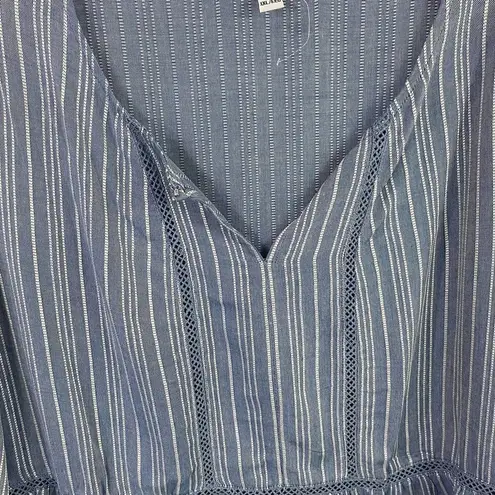 Fever Boho Striped Blouse Size XXL Blue