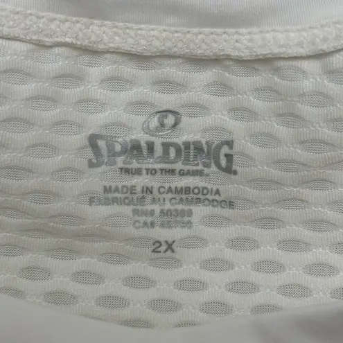 Spalding White Sleeveless Activewear Shirt Women’s Plus Size 2X New