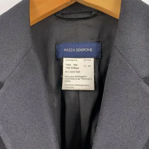 Piazza Sempione Black Wool/Cashmere Blazer Size 44 Jacket Career Business