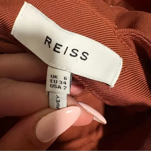 Reiss Alma Cut-Out Halter Jumpsuit in Rust- Size 2