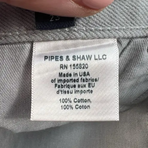 Veronica Beard Sz 23 Daniela Metallic Straight Leg Jean in Light Gunmetal Grunge