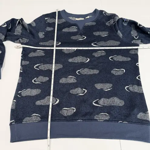 LL Bean Blue Gray Lightweight Pullover Crew Neck Sweater Fleece Size MEDIUM