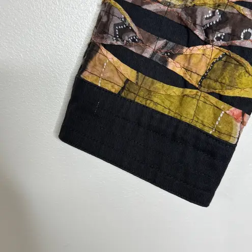 Vintage Keren Hart Patchwork Pink Orange Fall Autumn Jacket Size S Black