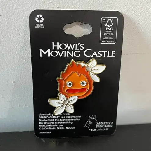 Her Universe Studio Ghibli Howl's Moving Castle Calcifer Floral Enamel Pin
