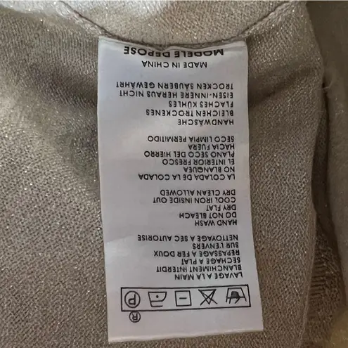 Maje Tiered Ruffle Sparkle Natural Metallic Crochet Mini Skirt, Size 3