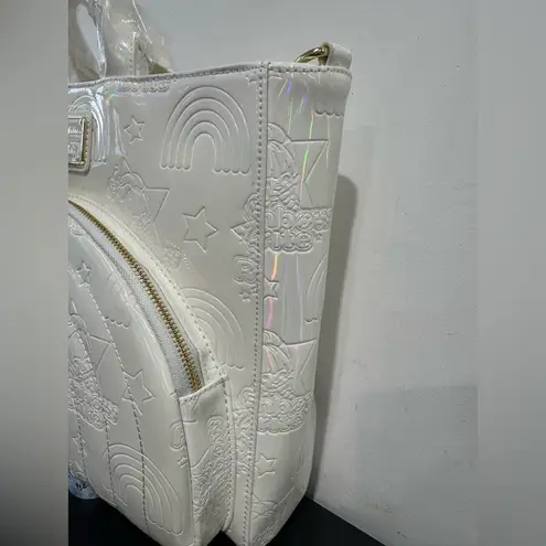 Lounge Fly Rainbow Brite Iridescent Convertible Backpack & Tote Crossbody Bag