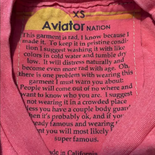 Aviator Nation XS T Shirt Venice Cropped Boyfriend T Tee Shirt
