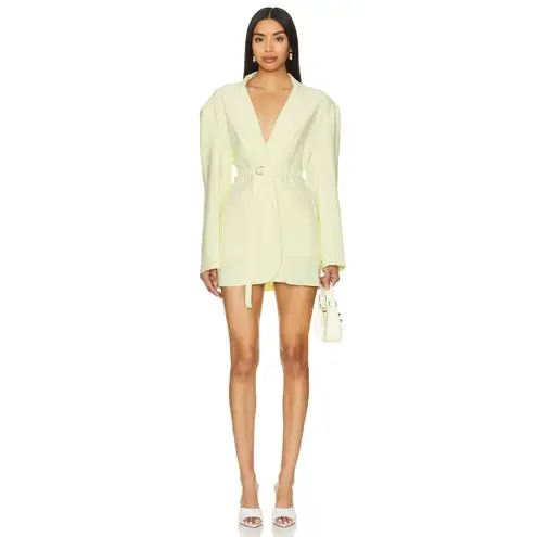 Norma Kamali Oversized Single Breasted Jacket in Butter Yellow Small New blazer