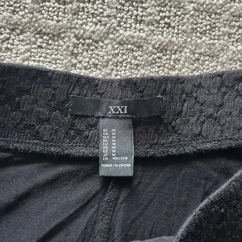 Xxi Womens Medium M Black Lace Skirt Midi Floral Lined Elastic Waist Y2K 90s