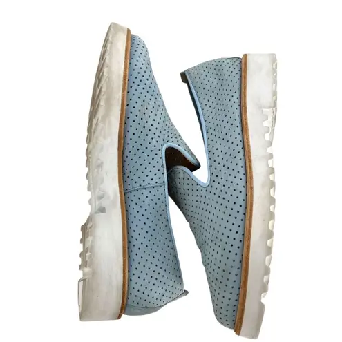 Paul Green Cailey Loafer Light Blue Perforated Slip-on White Sole Size 8 US