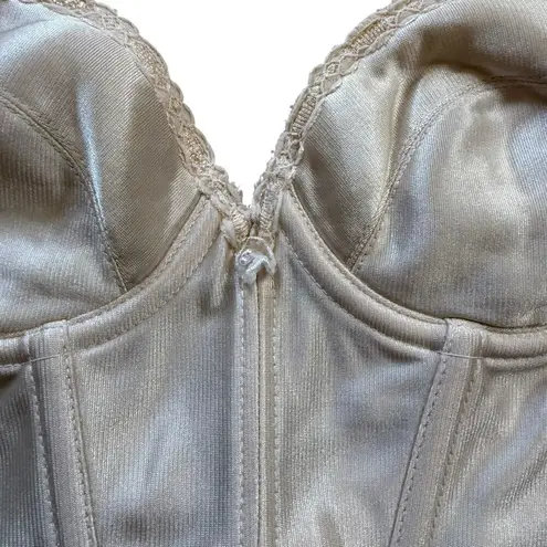 Vintage Adonna Bustier 34B Cream Underwire Longline Bra JCPenny 80s Pinup Corset Size undefined