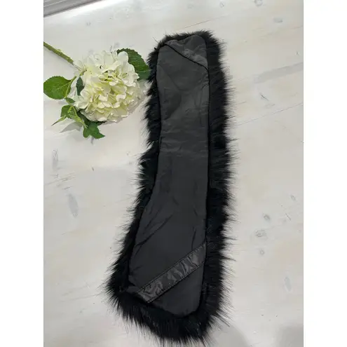 Black Faux Fur Scarf Collar Neck Warmer Wrap Stole Fashion Accessory