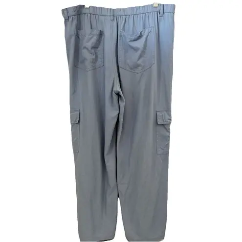 Sincerely Jules Womens Pants Size XL Blue Wide Leg Linen Blend Beach Travel