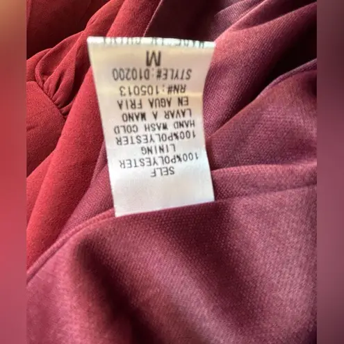 Andree by Unit NWT Burgundy Maroon Ruched Balloon Long Sleeved Milkmaid Dress M