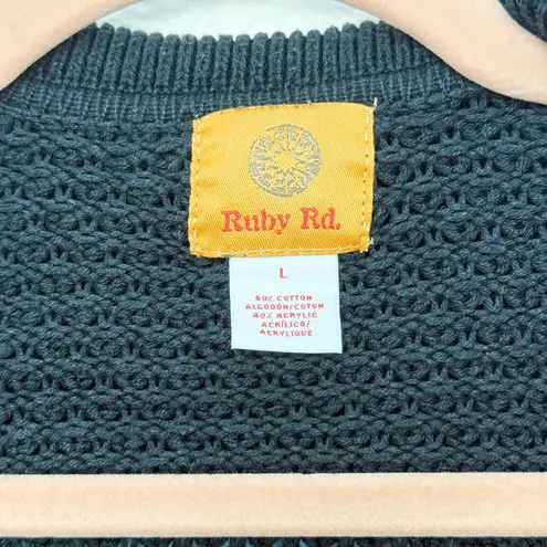 Womens Cardigan Size L Black Knit Ruffle Hem Whimsigoth Witchy Fairy Grunge Size L