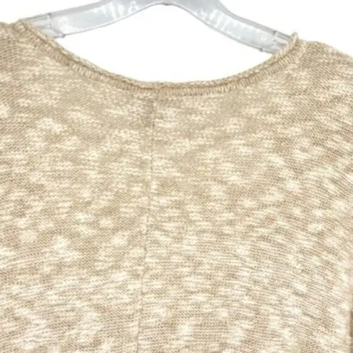 JM Collection Women's Beige Marbled Cardigan Sweater Granola Girl Neutral Knit