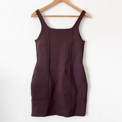 Aritzia  Babaton Sculpt Knit Seamed Mini Bodycon Dress in Rich Mocha Brown