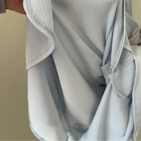 Rumor Light Blue Belted Flared Ruffle Bottom Mini Dress SZ Small