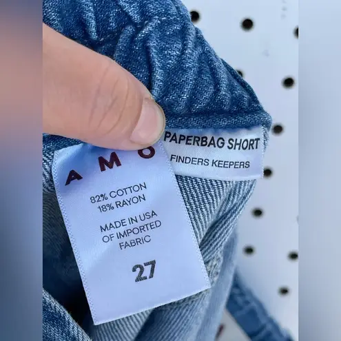 AMO Shorts Blue Finder Keepers Paperbag Denim Women size 27