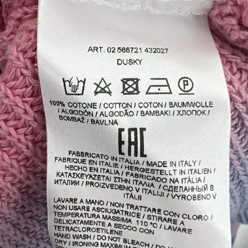 GAS Ombre Sweater Orange Pink Blue Chunky Crew Neck 100% Cotton Size Small New