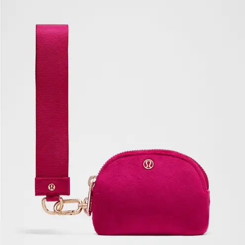 Lululemon  Dual Pouch Wristlet L Monogram Velvet in Berry Rumble