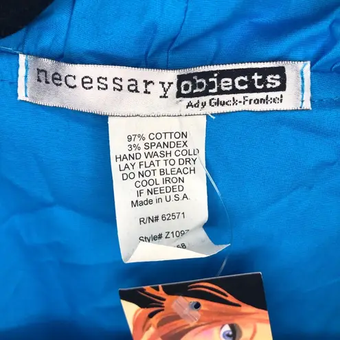 Necessary Objects Dress Blue Ruffle Collar Wrap Dress Sz 2X NWT Belted Office