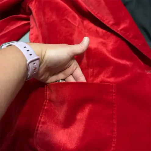 Briggs New York Vintage Women's 2XL Red Velvet Blazer 3/4 Sleeve Formal