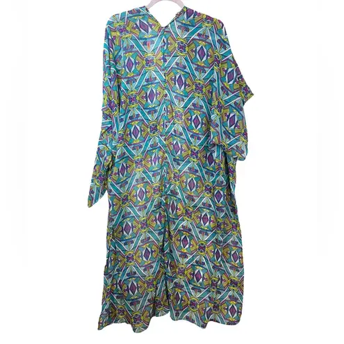 Palm Beach Geometric Boutique Print Kimono Sheer top throw over shrug wrap style Black Size undefined
