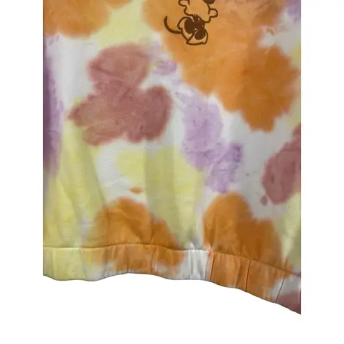 Disney  Minnie Mouse Tie Dye Sweatshirt 1X Orange Purple Crop Short Sleeve
