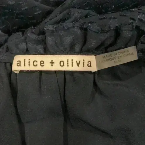 Alice + Olivia  by Stacey bendet Layla Geometric Chiffon Peasant blue Dress