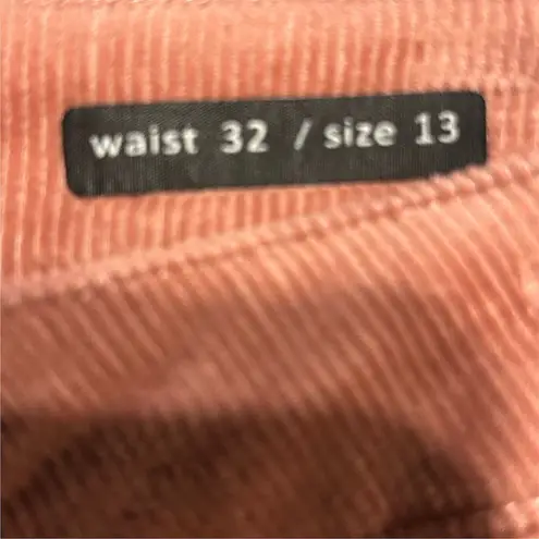 Black Label Women's High Waist Skinny Corduroy Pants Pink Waist 32 Size 13