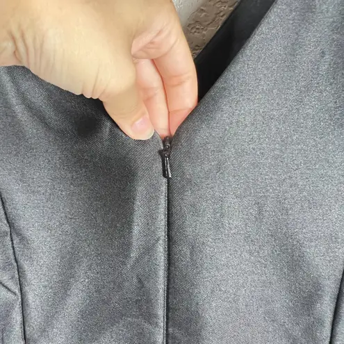 Alfred Sung Black Satin Gown 10 Sleeveless Pleated High Low Dress Old Money