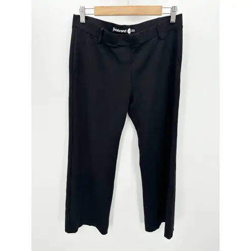 Betabrand Womens Black Straight Leg Cropped Mid Rise Pants Stretch Large Petite