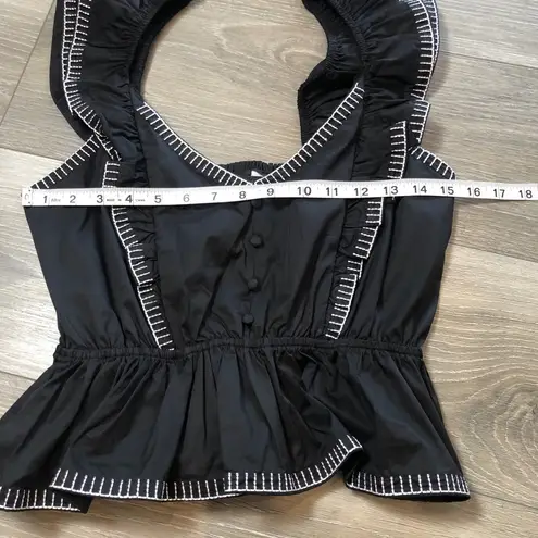 Strut & Bolt Black And White Smocked Babydoll Short Sleeve Womens Size Medium