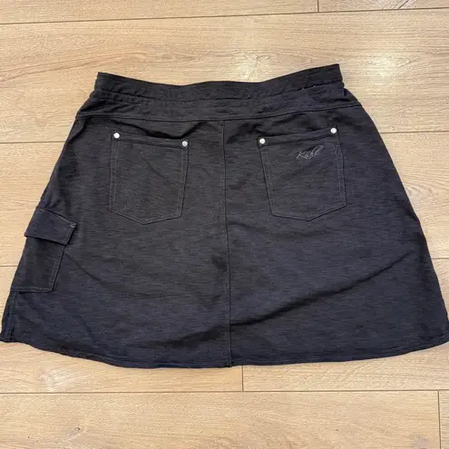 Kuhn Casual Black Cargo Skort Pockets and Built in Shorts Hiking Athletic Golf L Size L
