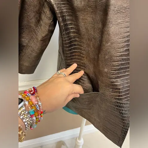 Lafayette 148 NYC Snake Print Leather Blazer – Size 10